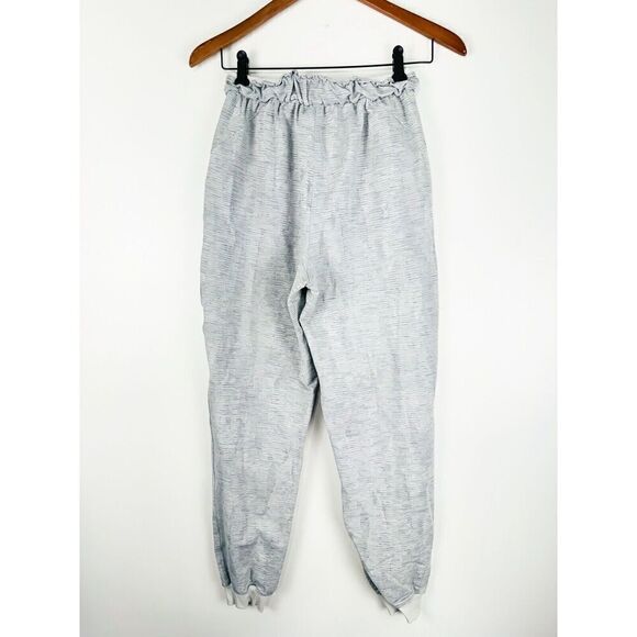 Lululemon 4 Keep Moving Crop Pant Womens White Gray Stripe High Rise Stretch - Picture 5 of 5